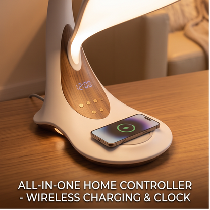 ALTIVIVI lamp base with wireless charging pad, digital clock and touch buttons, all-in-one home controller