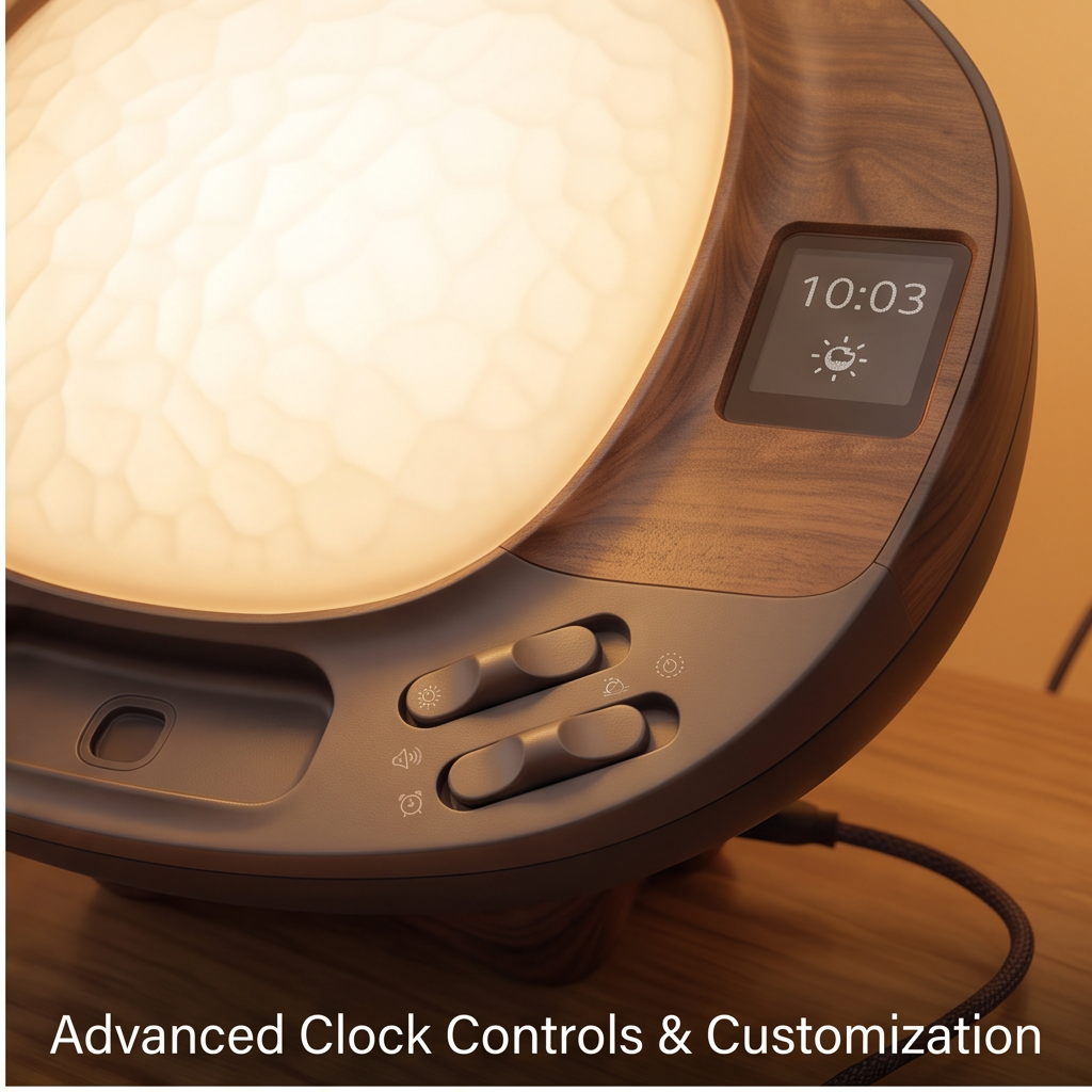 ALTIVIVI lamp clock display and slider buttons for advanced clock controls and customization