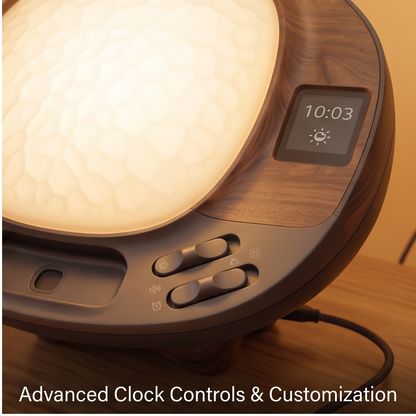 ALTIVIVI lamp clock display and slider buttons for advanced clock controls and customization