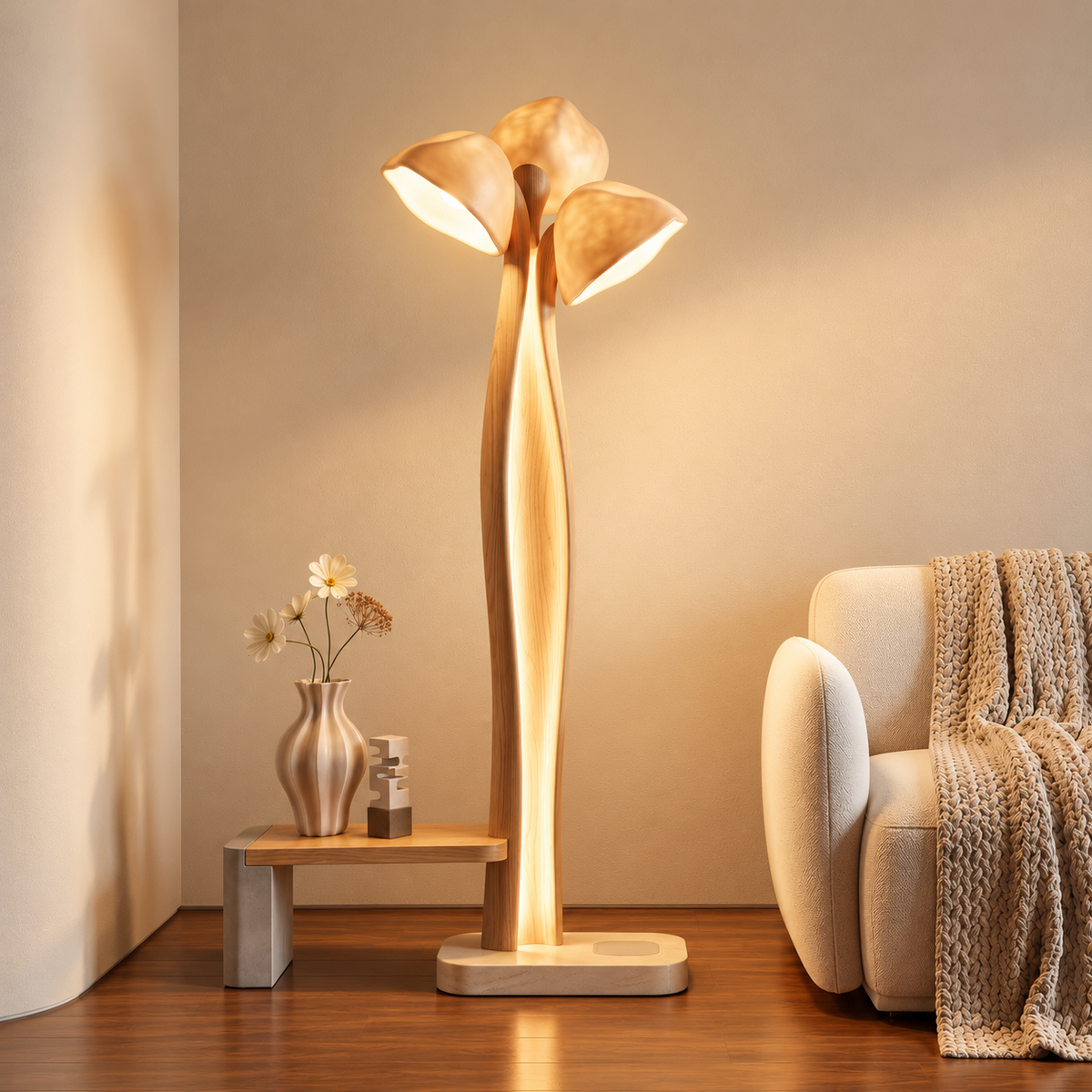 ALTIVIVI® Sculptural Blossom Floor Lamp with Wireless Charging Base