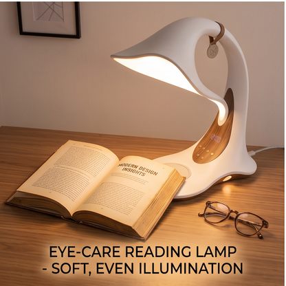 ALTIVIVI eye-care reading lamp giving soft, even illumination over an open book