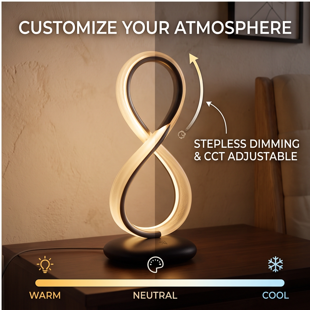 ALTIVIVI Infinity LED lamp with stepless dimming and adjustable warm, neutral and cool color temperature