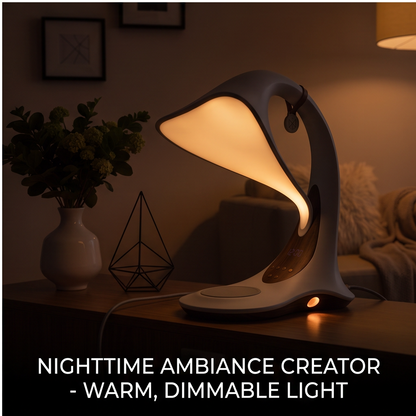 ALTIVIVI desk lamp as a nighttime ambiance creator with warm, dimmable light