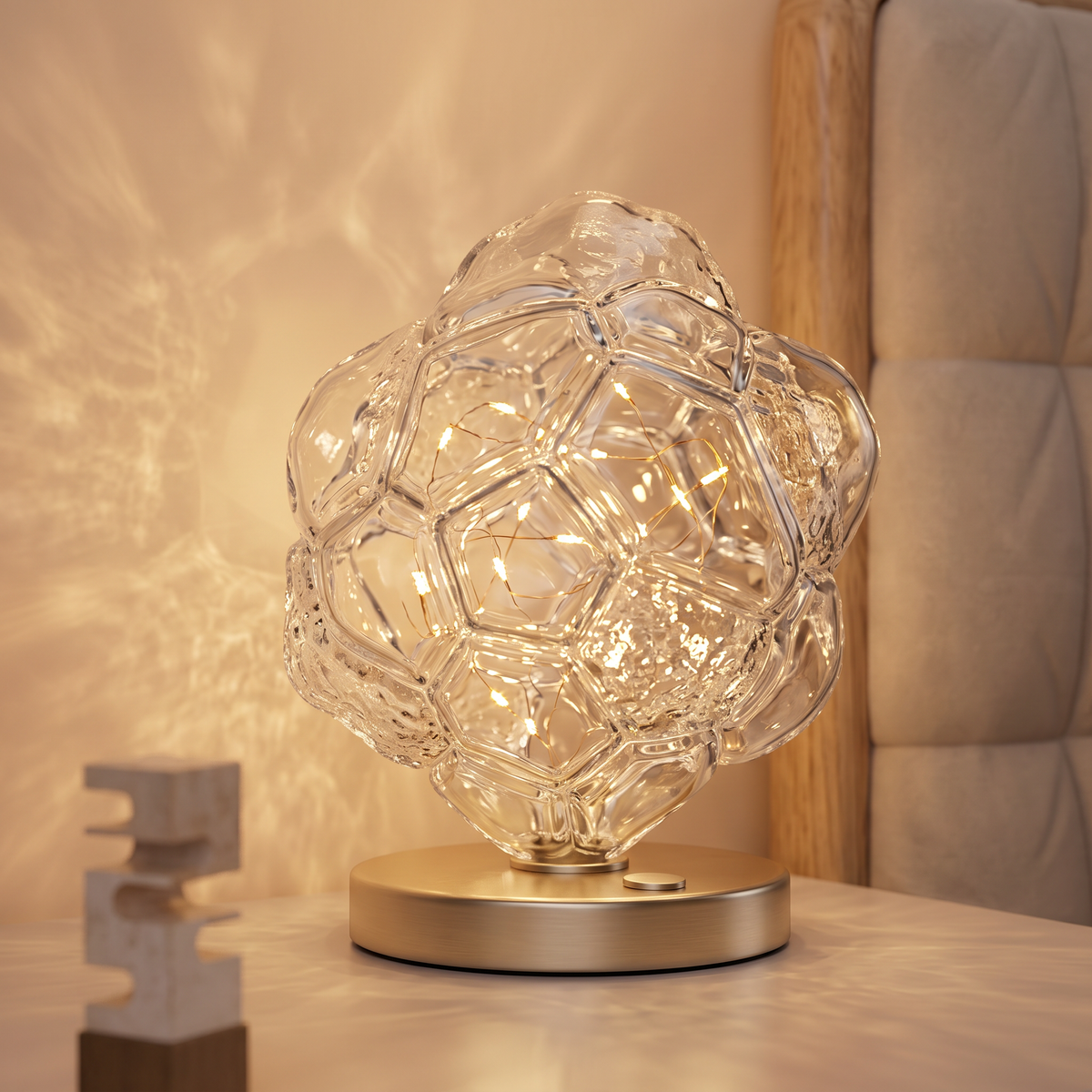 ALTIVIVI® Faceted Glass Globe Bedside Table Lamp