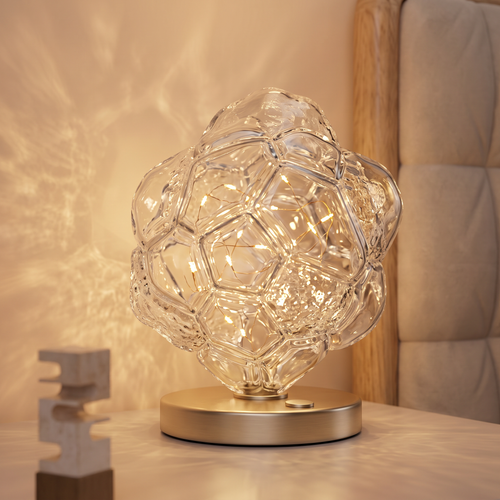 ALTIVIVI® Faceted Glass Globe Bedside Table Lamp